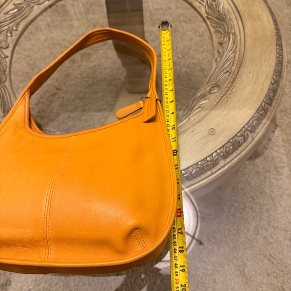 COACH Ergo Pocket Zip #9033 Mustard Yellow Leather Vintage 90s Hobo Shoulder Bag - Picture 12 of 16
